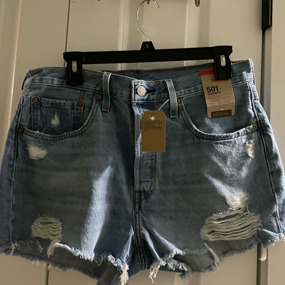 Levi button fly 501 shorts.